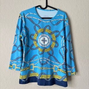 J. Mclaughlin | Women's Catalina Cloth Signature Tee 3/4 Sleeve Top Size Medium